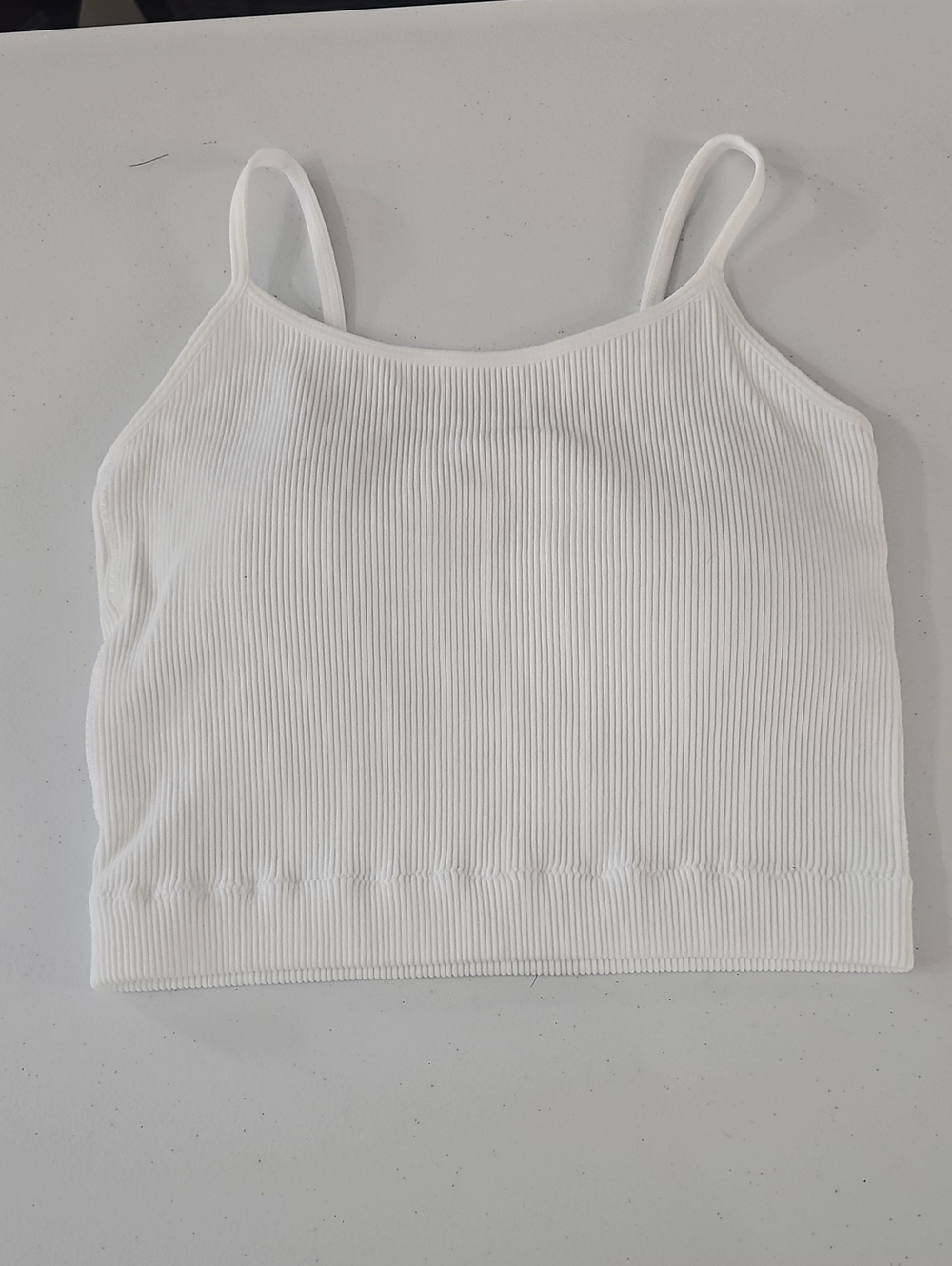 Zenana Outfitters White Ribbed Spaghetti Strap Tank